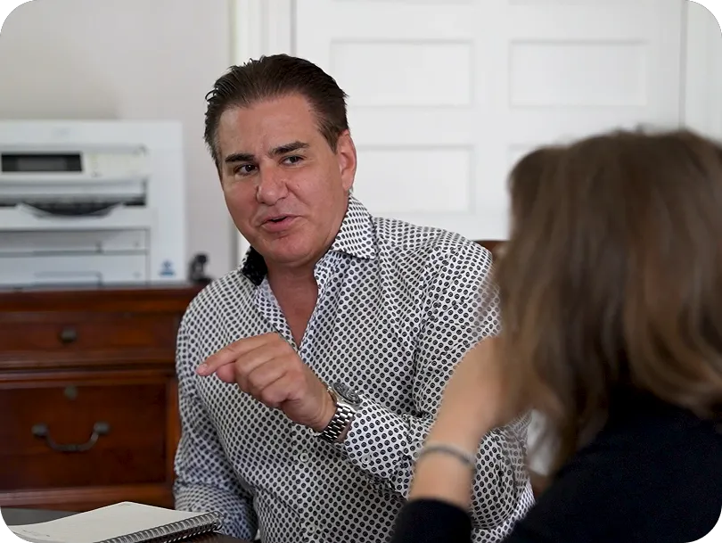 Andrew with client